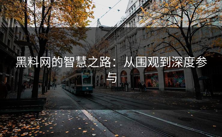 黑料网的智慧之路：从围观到深度参与  第1张